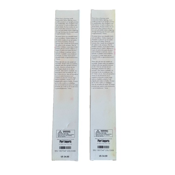 Pier 1 Burgundy Red & Gold Taper Candle Sticks 12" Handmade in Finland NEW Set 4 - Picture 4 of 7